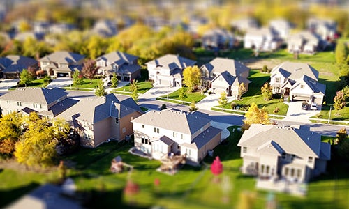 A residential neighborhood with homes