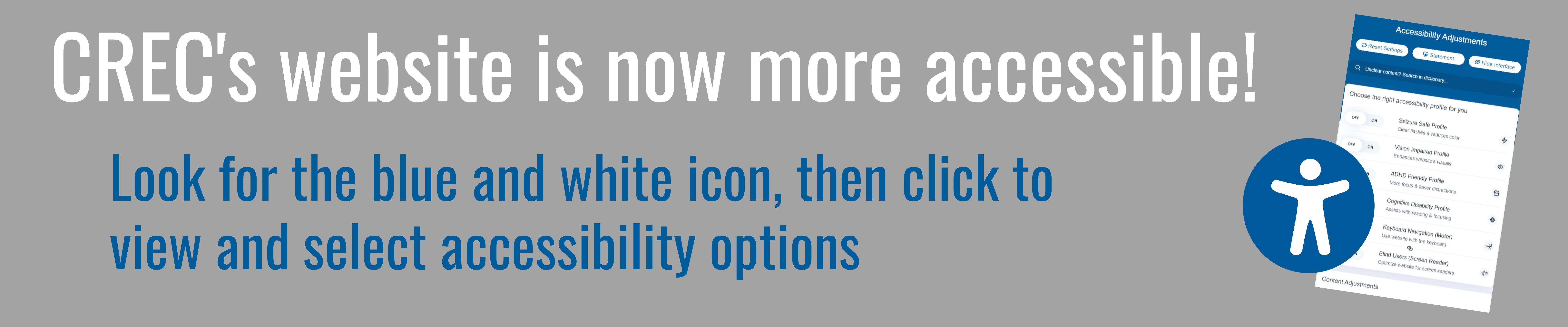 New accessibility options on our website