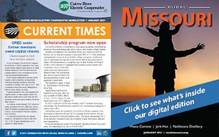 The front covers for Current Times and Rural Missouri January 2021 issue.