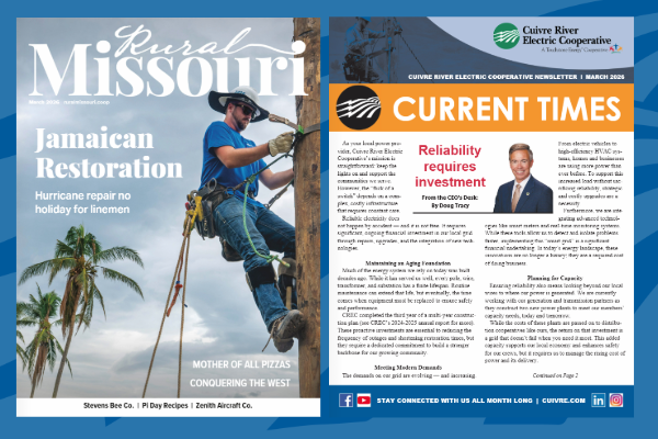 The front covers of the March 2026 issue of Current Times/Rural Missouri