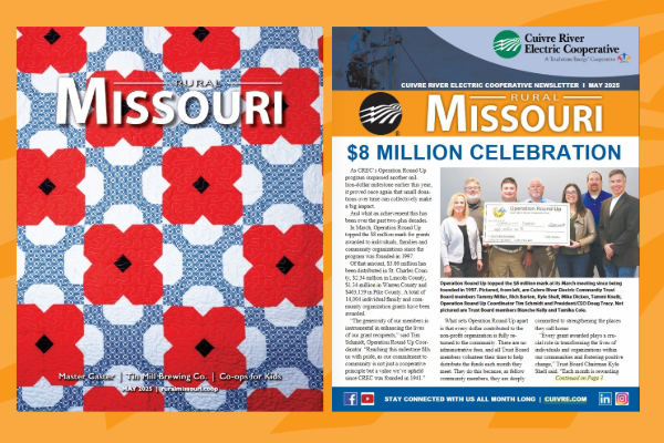 The May 2025 Current Times/Rural Missouri front covers.
