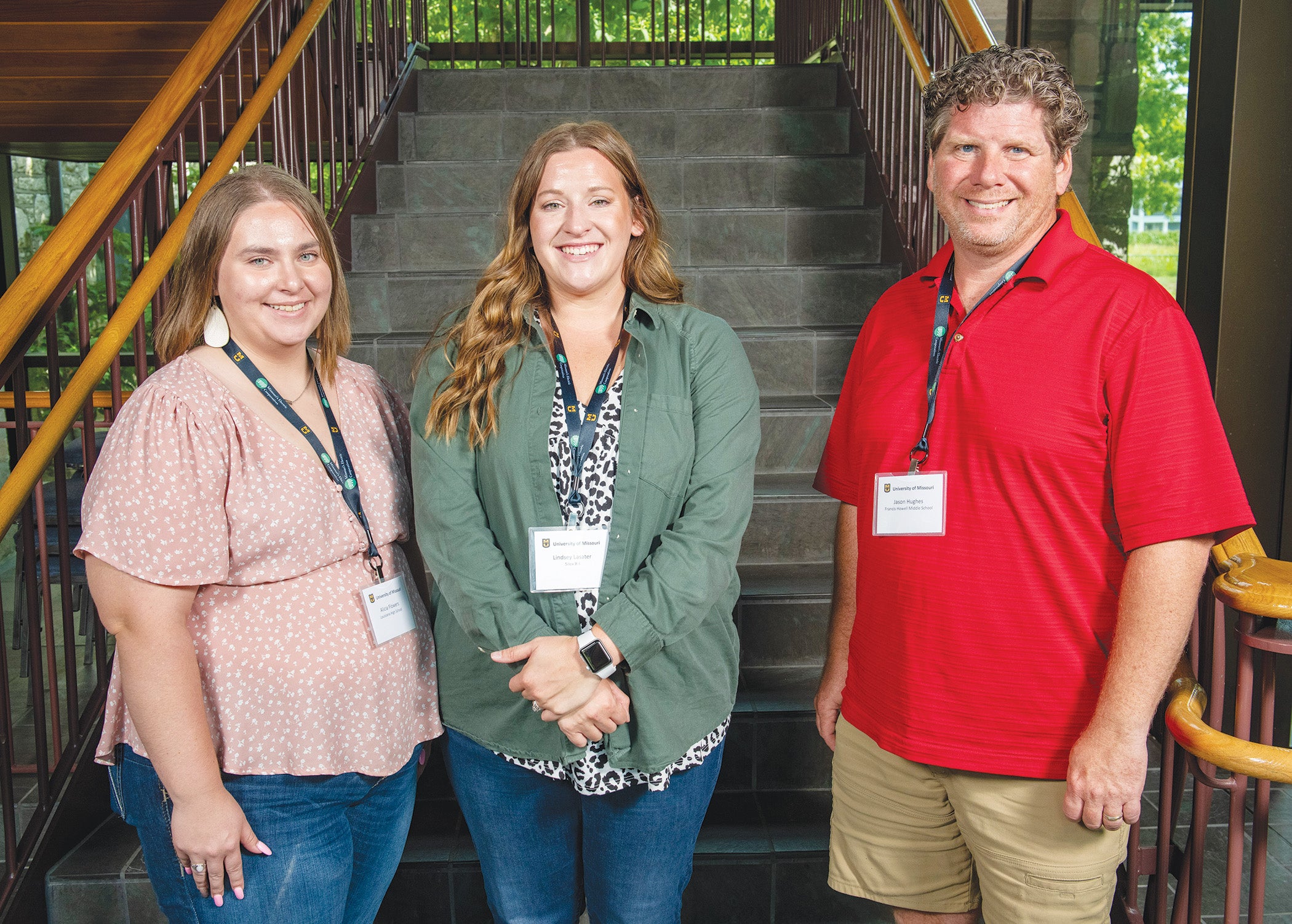 CREC-sponsored teachers, from left, Alicia Flowers (Louisiana), Lindsey Lasater (Silex) and Jason Hughes (Francis Howell Middle School)